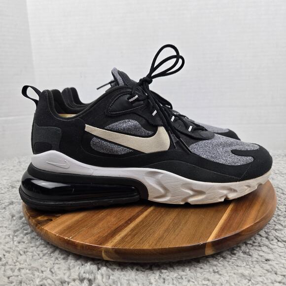 Nike Mens 11 Air Max 270 React Optical Black Vast Grey Daily Sneaker AQ4971-001 - Picture 3 of 12